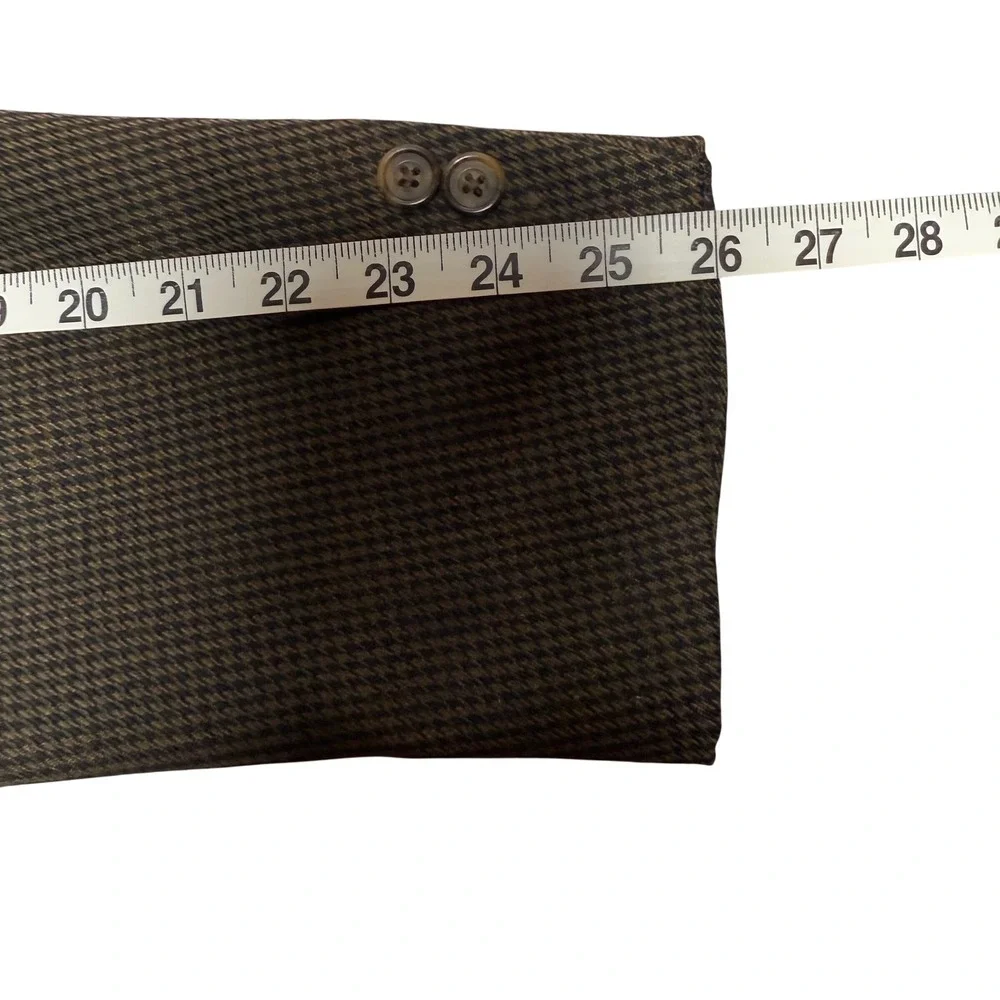 Oscar de la Renta‎ Men's Houndstooth Blazer Sport Coat Size 42L Brown Tan Formal